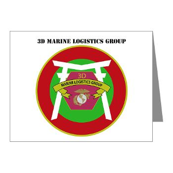 3MLG - M01 - 02 - 3rd Marine Logistics Group with Text - Note Cards (Pk of 20)